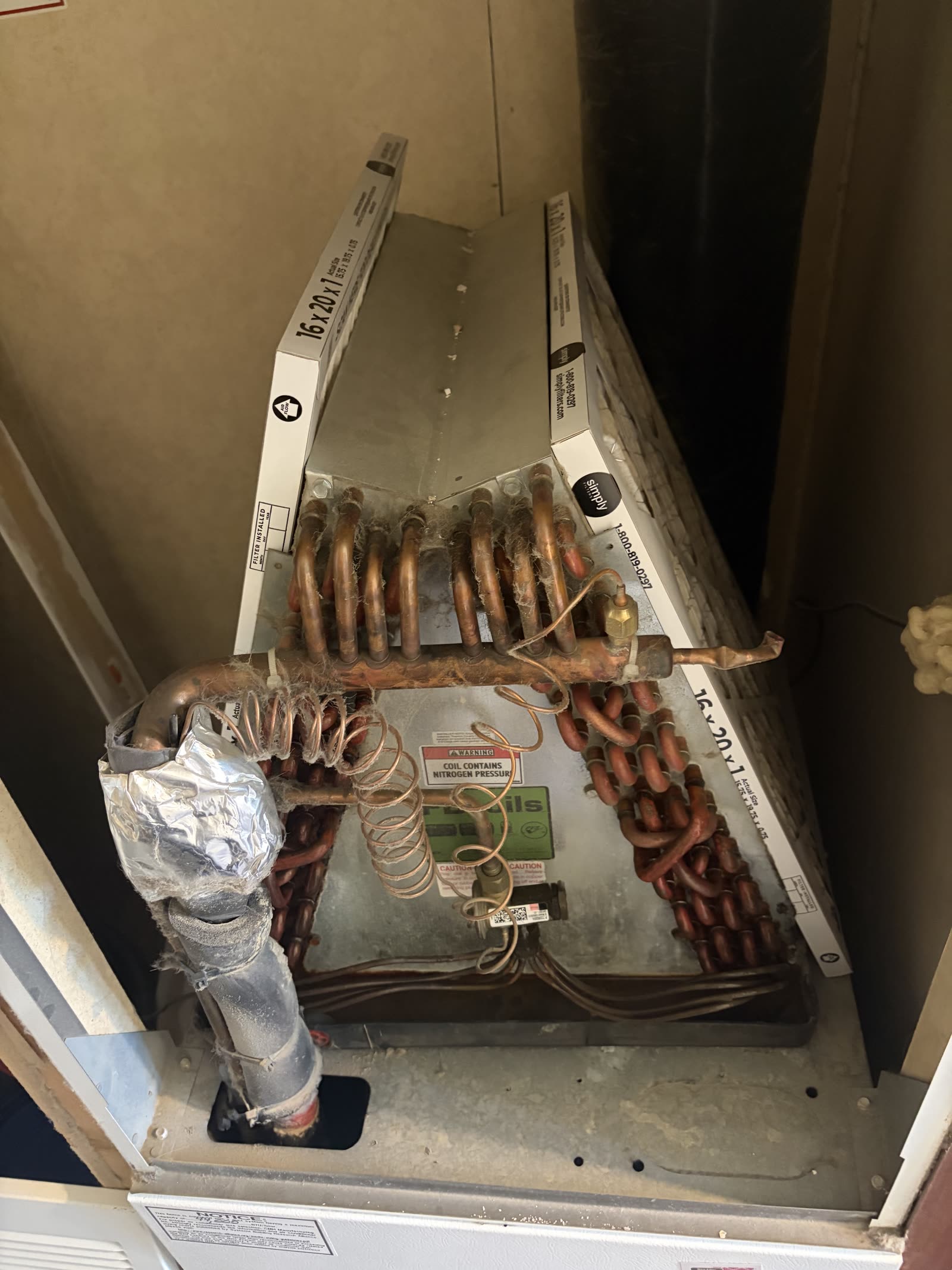 Coil cabinet opened for inspection